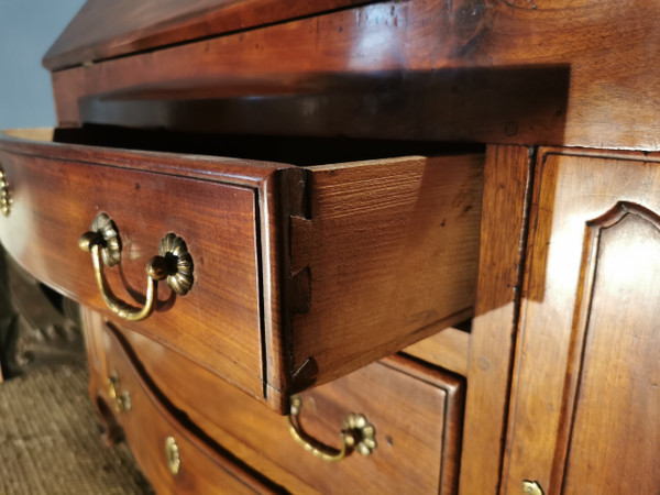 Scriban Commode In Mahogany, Nantes Work 18th Century