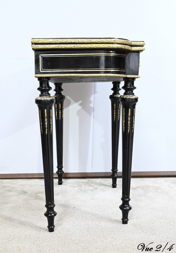 Console Games Table in Blackened Wood, Napoleon III Period – Mid-19th Century