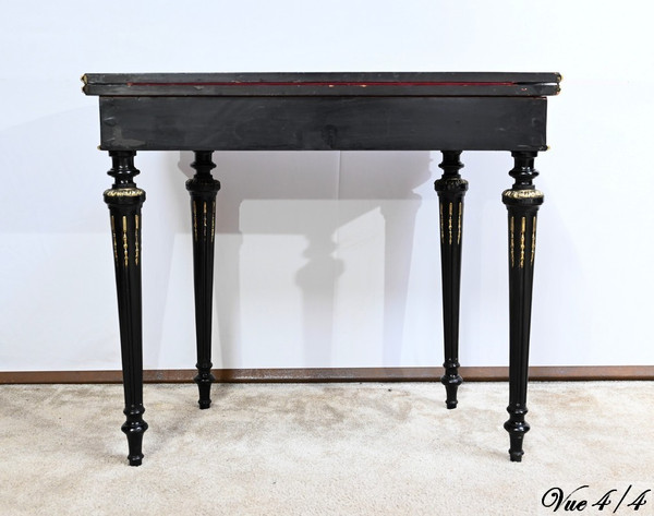 Console Games Table in Blackened Wood, Napoleon III Period – Mid-19th Century