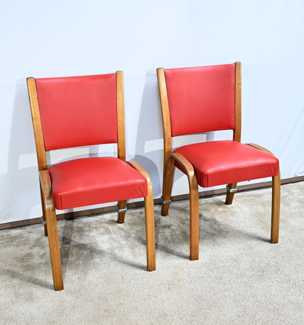 Pair of “Bow Wood” Chairs, signed H.Steiner – 1950