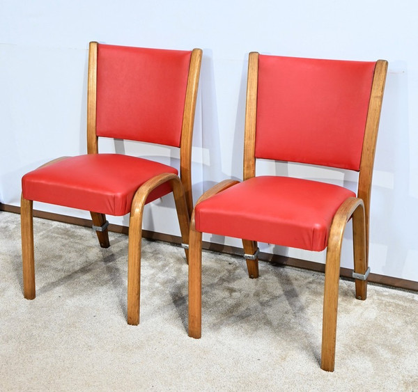 Pair of “Bow Wood” Chairs, signed H.Steiner – 1950