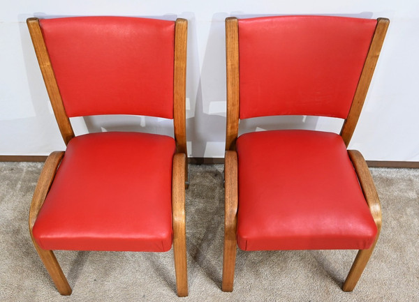 Pair of “Bow Wood” Chairs, signed H.Steiner – 1950