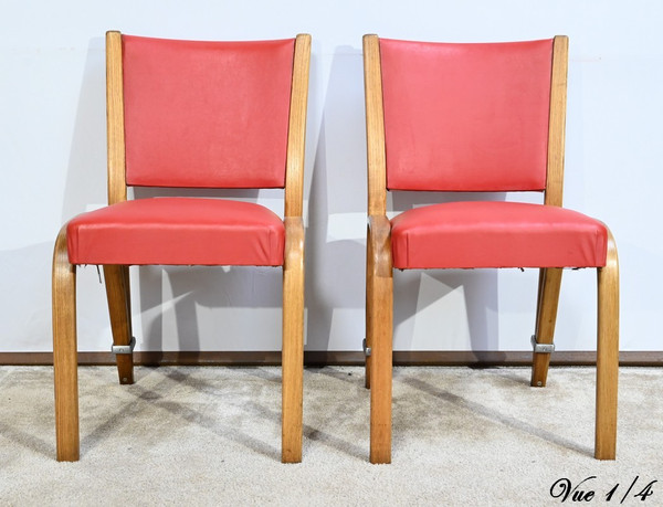 Pair of “Bow Wood” Chairs, signed H.Steiner – 1950