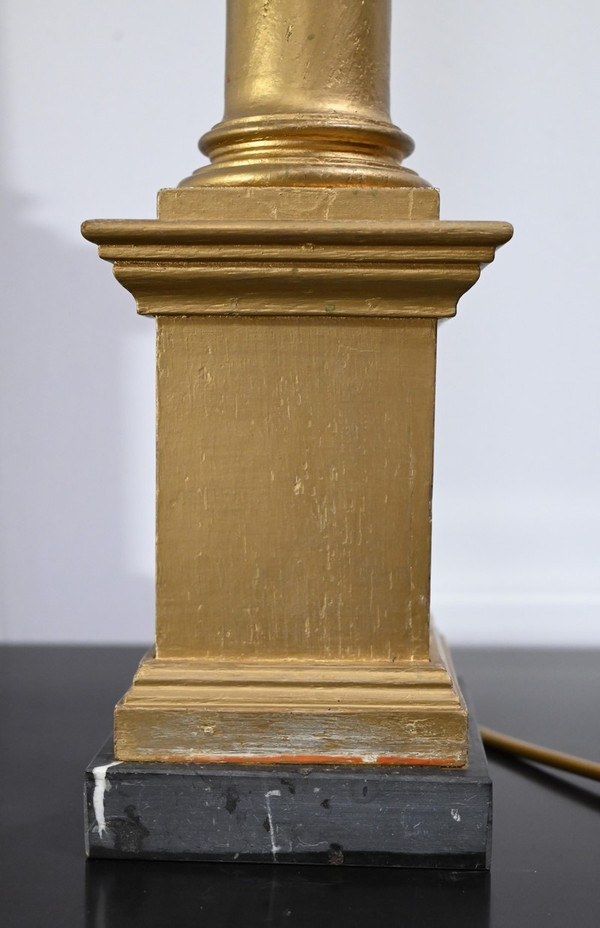 Pair of Golden Wood Candlesticks, Empire style – Late 19th century