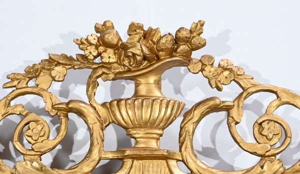 Miroir en Bois Doré, style Louis XVI - 1ère Partie XIXe