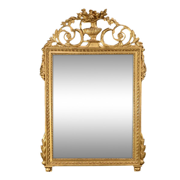 Miroir en Bois Doré, style Louis XVI - 1ère Partie XIXe