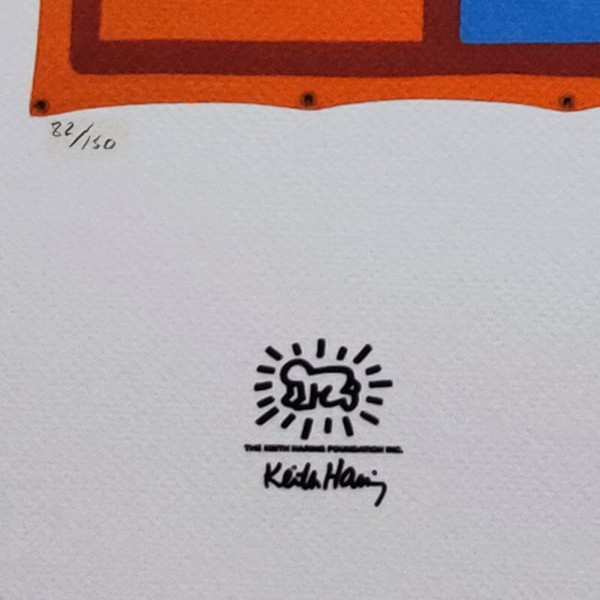 1990 Magnificent original lithograph by Keith Haring in limited edition