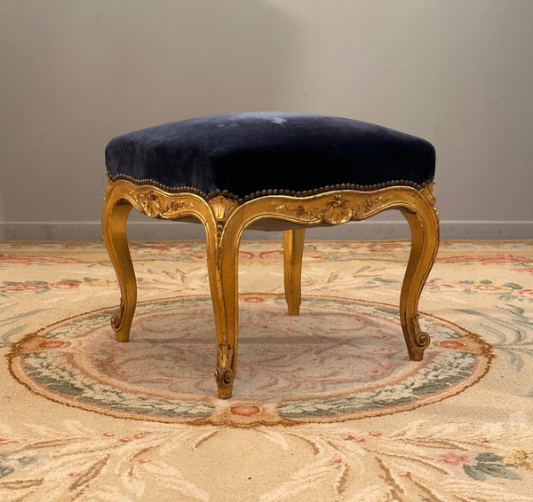 Louis XV Style Golden Wood Footrest Napoleon III Period