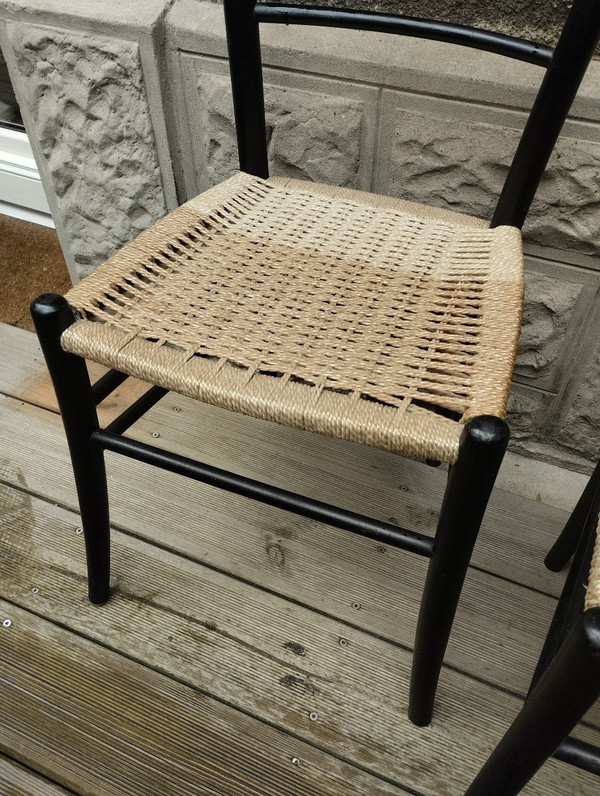 Pair Of Chairs - Vintage - Beech - Italy - C.1950.