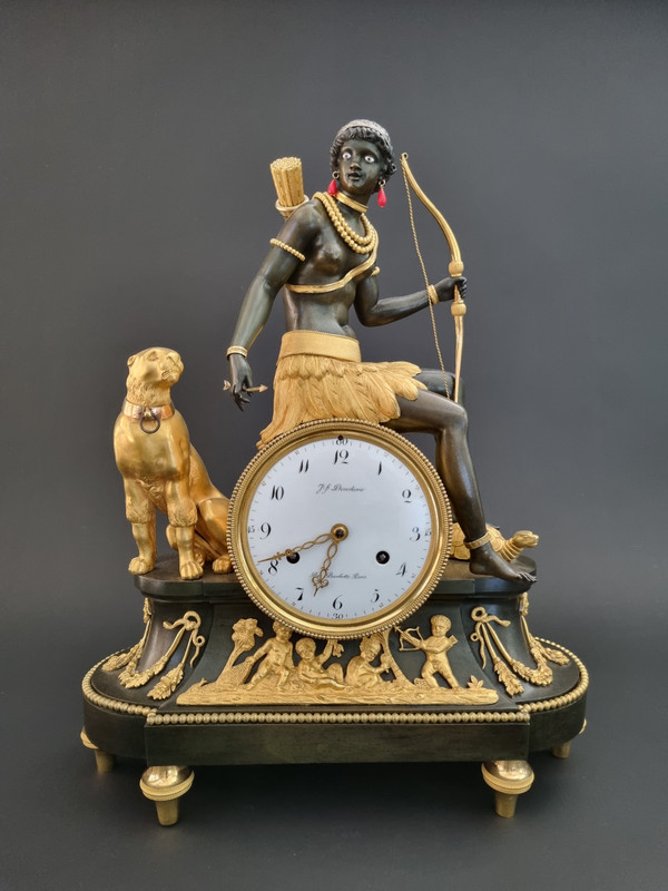 J.S Deverberie and J.J Coteau, exceptional African clock from the Consulate period.