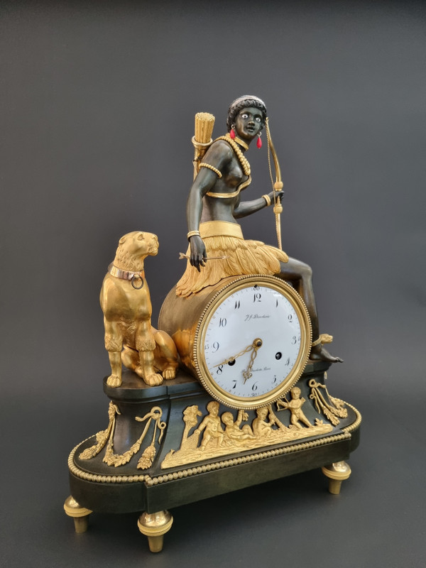 J.S Deverberie and J.J Coteau, exceptional African clock from the Consulate period.