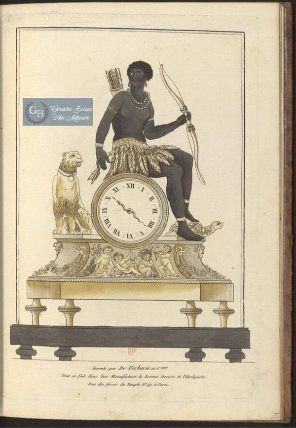 J.S Deverberie and J.J Coteau, exceptional African clock from the Consulate period.