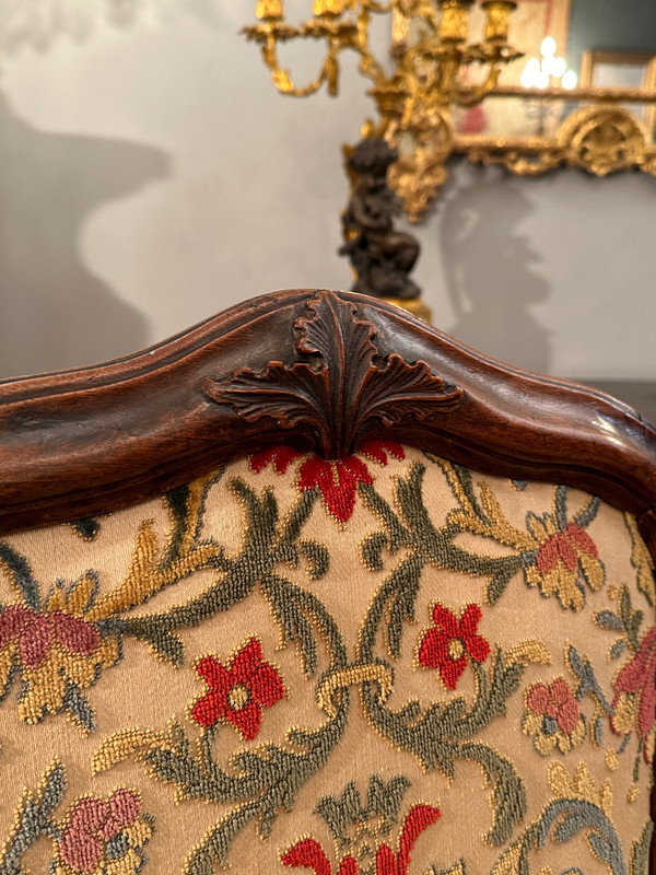 Pair Of Walnut Frame Chairs From Regency Period Circa 1720