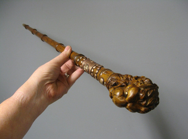 Cane With Handle Representing A Lion's Head.