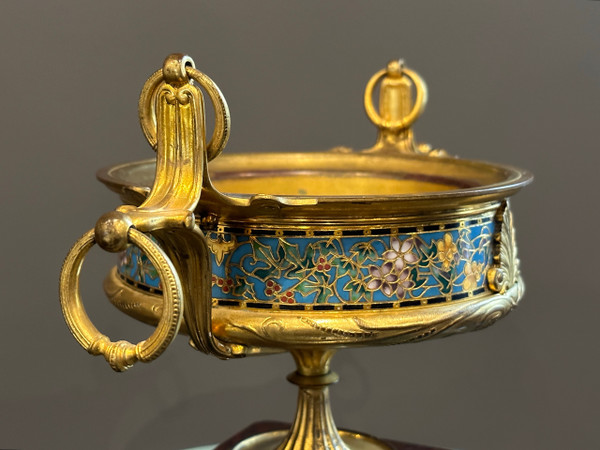 Ferdinand Barbedienne, Coupe Emaux Cloisonnés Et Bronze (1810 - 1892)