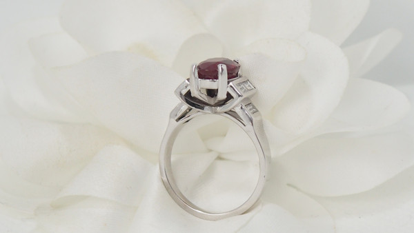 White gold ruby and diamond ring