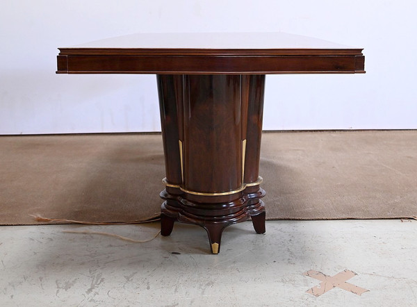 Rectangular table in Rio rosewood, attributed to J. Leleu, Art Deco - 1940