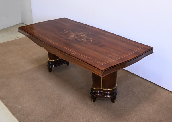 Rectangular table in Rio rosewood, attributed to J. Leleu, Art Deco - 1940