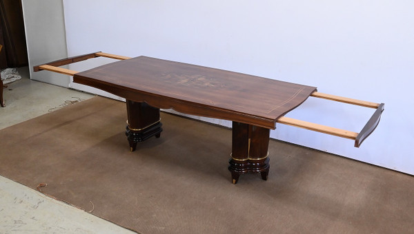 Rectangular table in Rio rosewood, attributed to J. Leleu, Art Deco - 1940