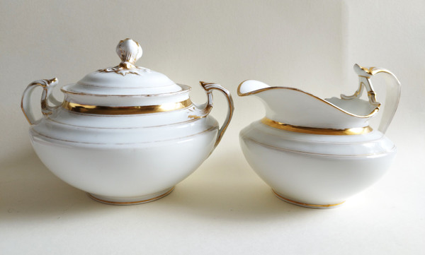 Paris porcelain Milk jug and Sugar bowl 19th century