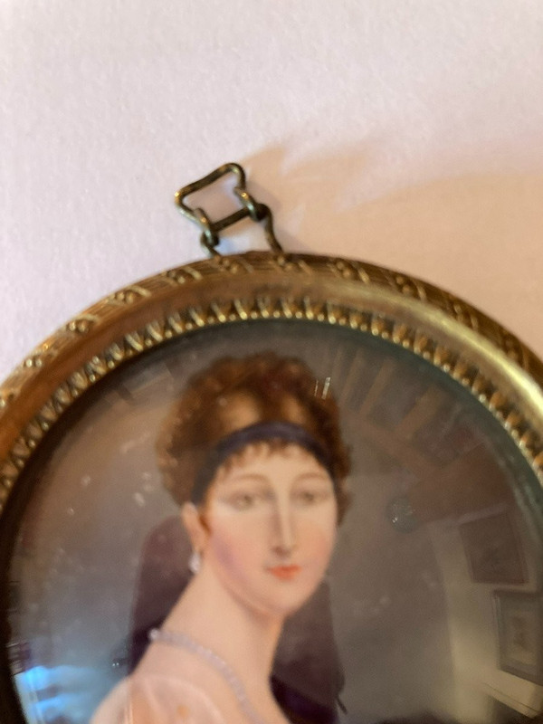 MINIATURE ON IVORY PORTRAIT OF A YOUNG WOMAN NAPOLEON III