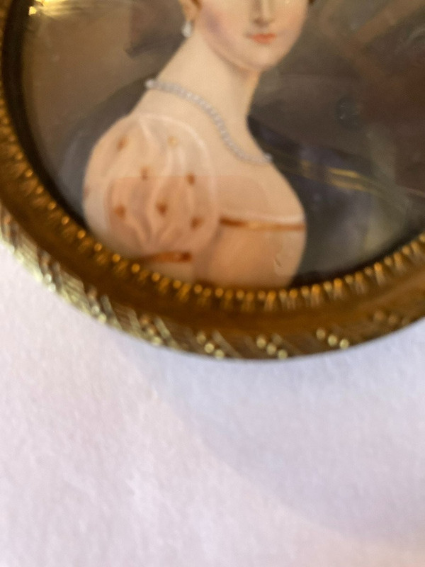 MINIATURE ON IVORY PORTRAIT OF A YOUNG WOMAN NAPOLEON III