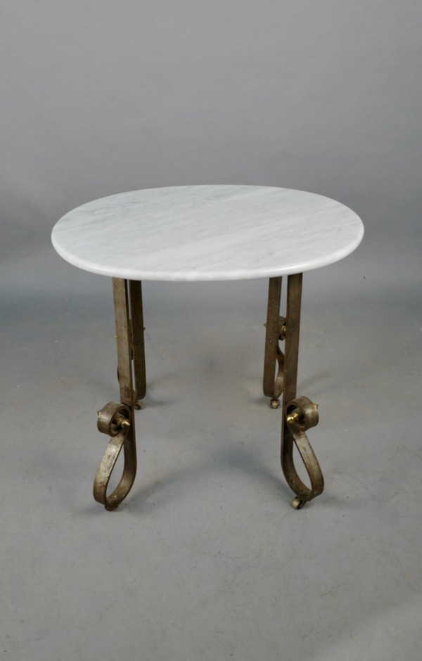 Art Deco Serving Table Marble Top