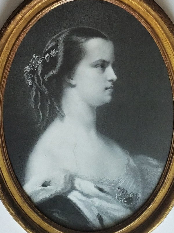 Princesse Marie Clotilde De Savoie Lithographie Encadrée 19ème