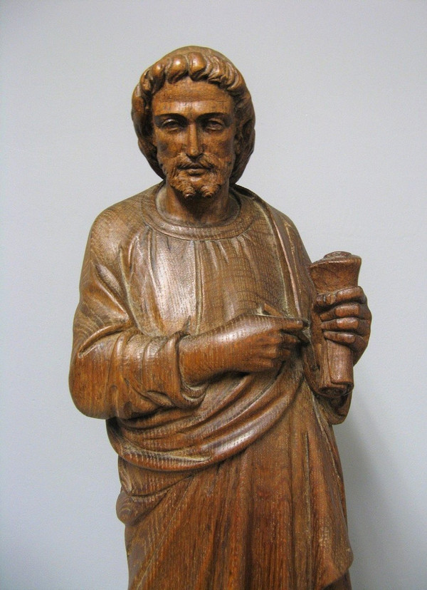 Saint En Bois Sculpté Fin XVIIIe .