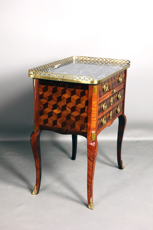 Cube Marquetry Writing Table