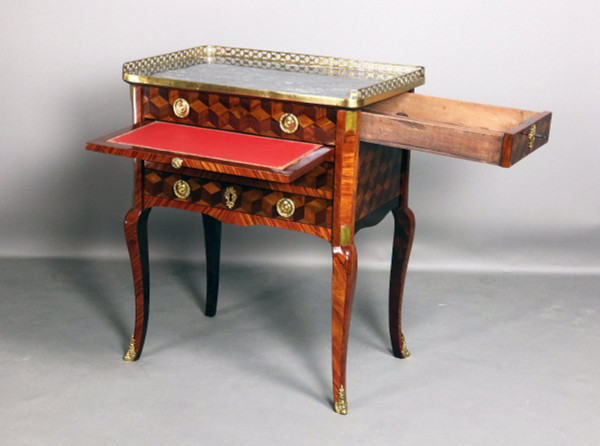 Cube Marquetry Writing Table