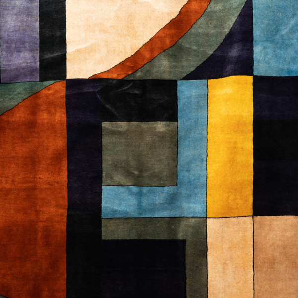 Carpet, or tapestry, geometric and in wool. Contemporary work