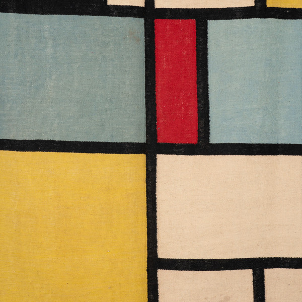 Tapis, ou tapisserie, inspiré par Piet Mondrian. Travail contemporain