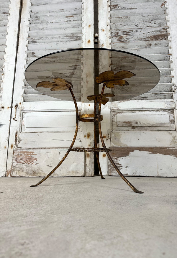 Small gilded metal side table