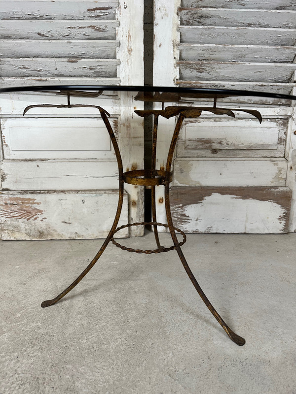 Small gilded metal side table