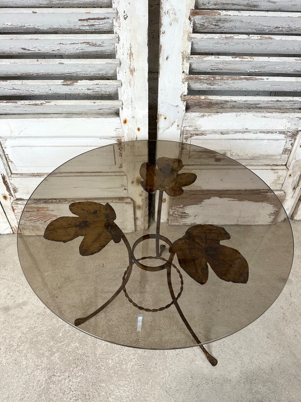 Small gilded metal side table