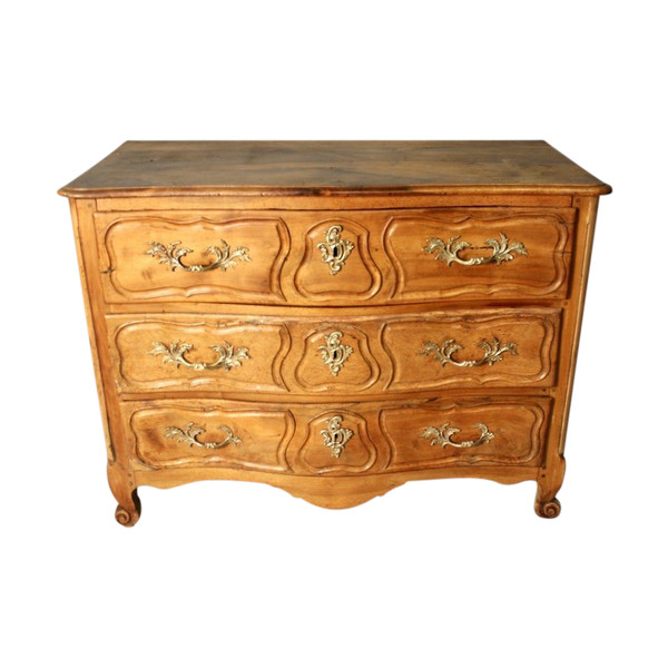 Louis XV Blond Walnut Commode Lyonnaise