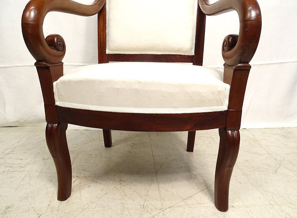 Petit Fauteuil d'Enfant Restauration Acajou Enroulement XIXÃ¨me SiÃ¨cle