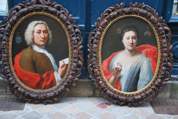 18th Century Dutch School Pair Of Portraits Kerens De Hongne