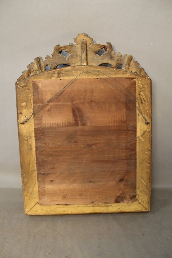 Gilded Wood Reservoir Mirror, Louis XIV Style - Early 19th Century