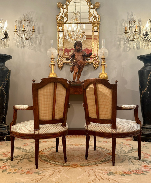 Pair Of Louis XVI Cabriolet Armchairs Circa 1780