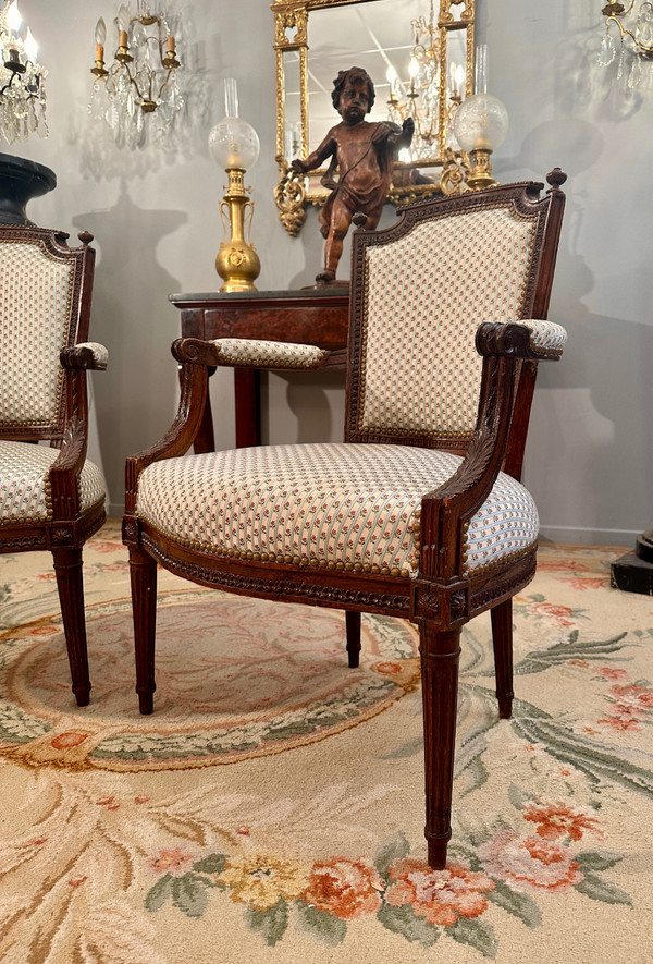 Pair Of Louis XVI Cabriolet Armchairs Circa 1780