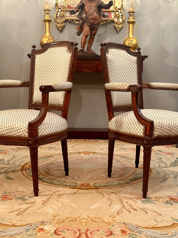 Pair Of Louis XVI Cabriolet Armchairs Circa 1780