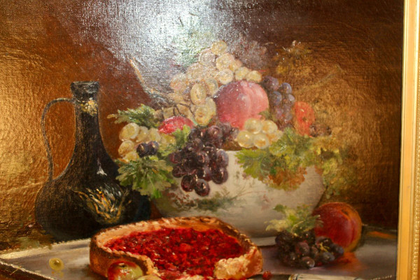 Nature Morte Aux Fruits By Alfred Brunel De Neuville (1852-1941)