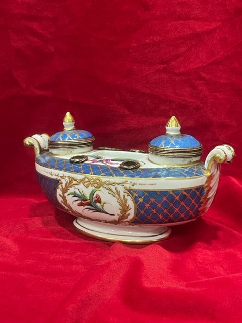 Gondole inkwell 18th century Sèvres porcelain