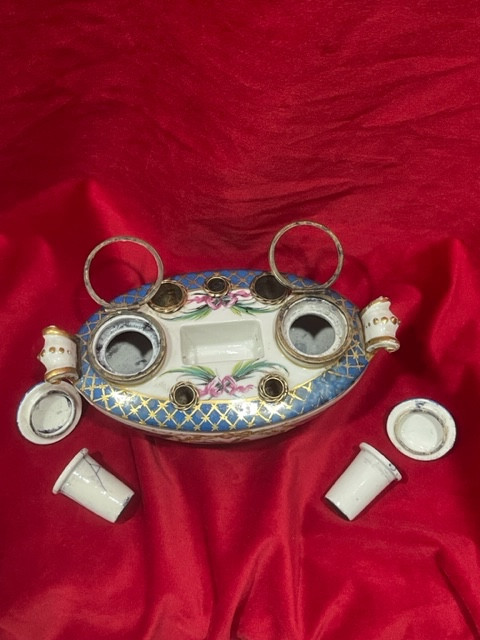 Gondole inkwell 18th century Sèvres porcelain