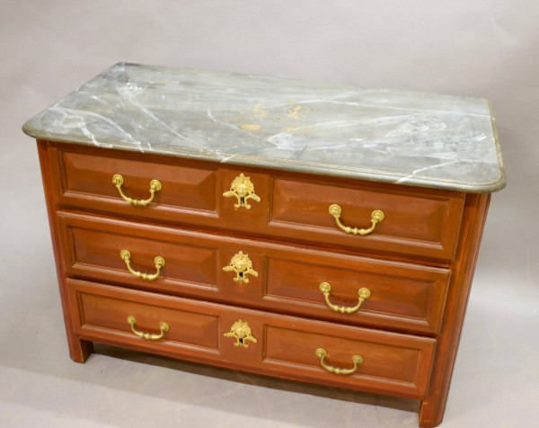 Louis XIV chest of drawers Faux marble top