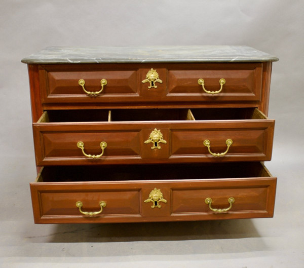 Louis XIV chest of drawers Faux marble top