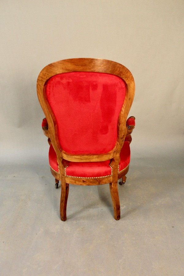 Louis Philippe Walnut Armchair 19th century