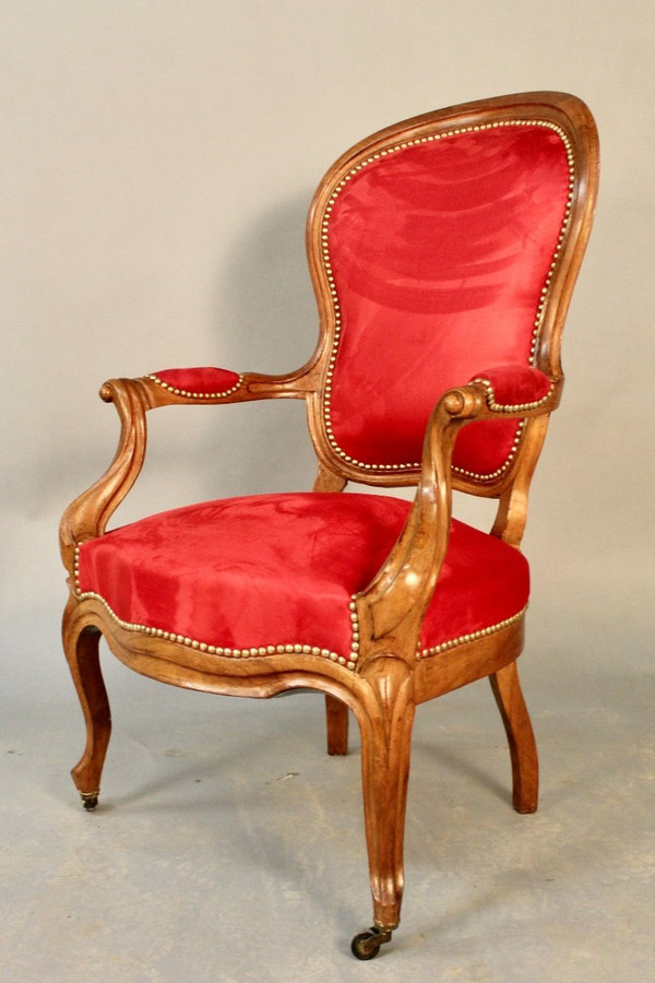 Louis Philippe Walnut Armchair 19th century